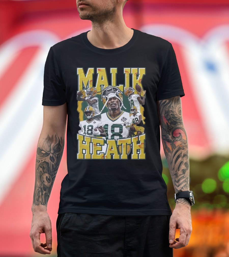 Malik Heath Green Bay Packers Football Player Collage T-Shirt