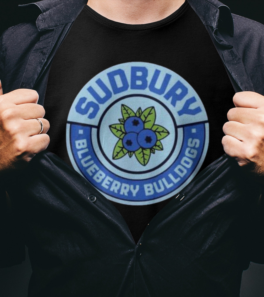 Sudbury Blueberry Bulldogs Logo Circle With Leaf And Fruit T-Shirt