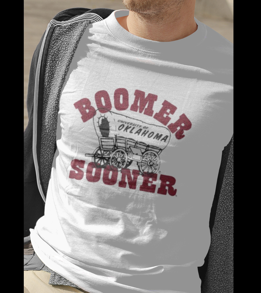 Boomer Sooner University Of Oklahoma Wagon Design Ash T-Shirt