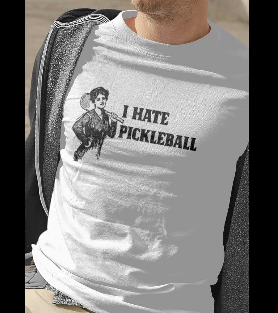 I Hate Pickleball Vintage Woman With Paddle T-Shirt