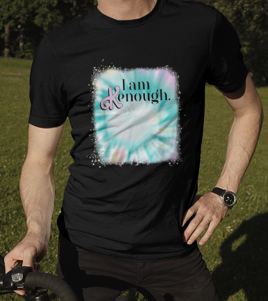 Pinky Ken I Am Ken Enough Tie-Dye Spiral Text T-Shirt