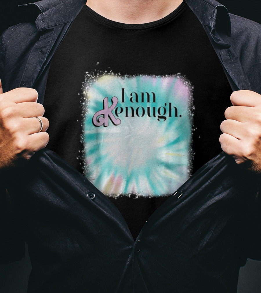 Pinky Ken I Am Ken Enough Tie-Dye Spiral Text T-Shirt