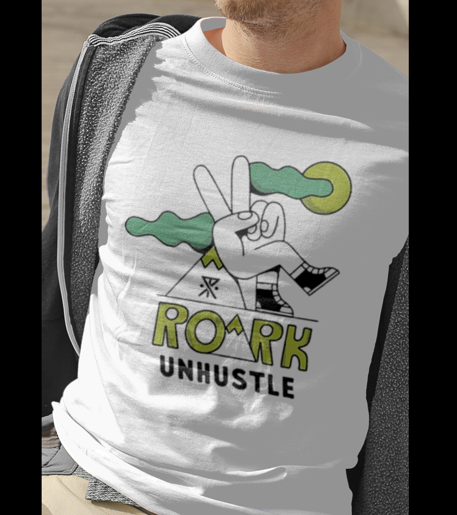 ROARK Unhustle Peace Sign Triangle Night Sky Moon T-Shirt