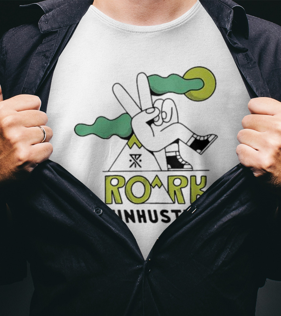 ROARK Unhustle Peace Sign Triangle Night Sky Moon T-Shirt