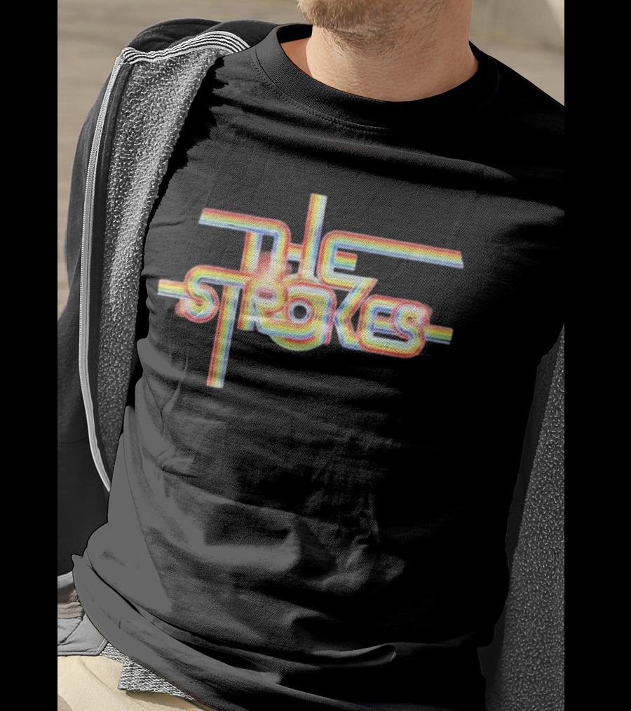 The Strokes Logo Rainbow Ribbon T-Shirt