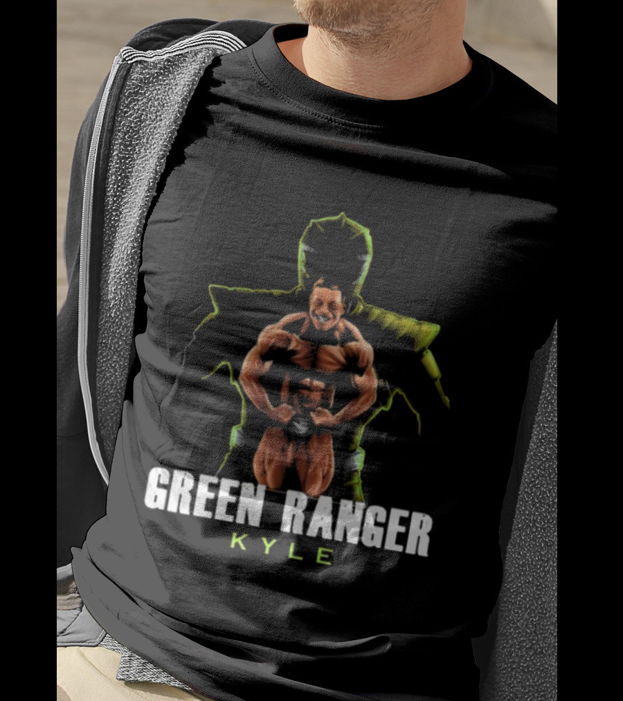 GREEN RANGER KYLE Muscular Hero Pose T-Shirt