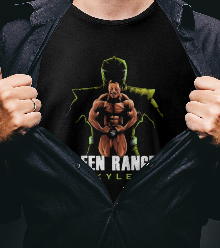 GREEN RANGER KYLE Muscular Hero Pose T-Shirt