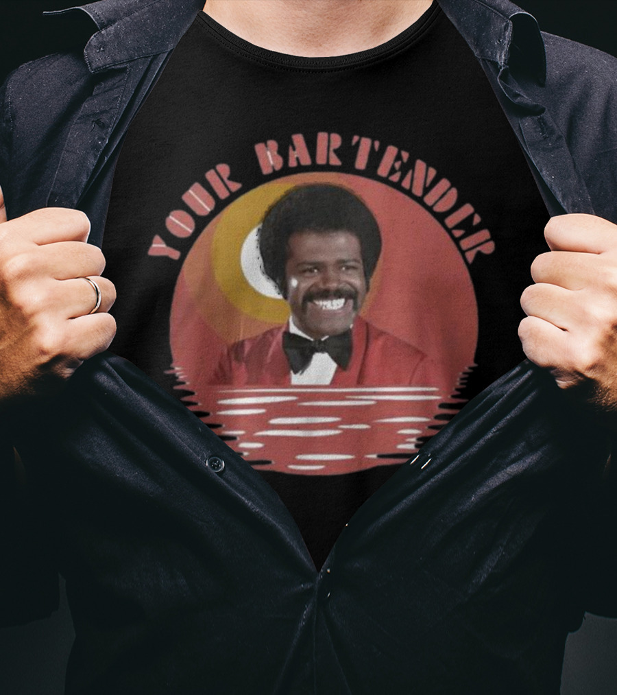 Your Bartender Retro Bowtie Red Suit Afro T-Shirt