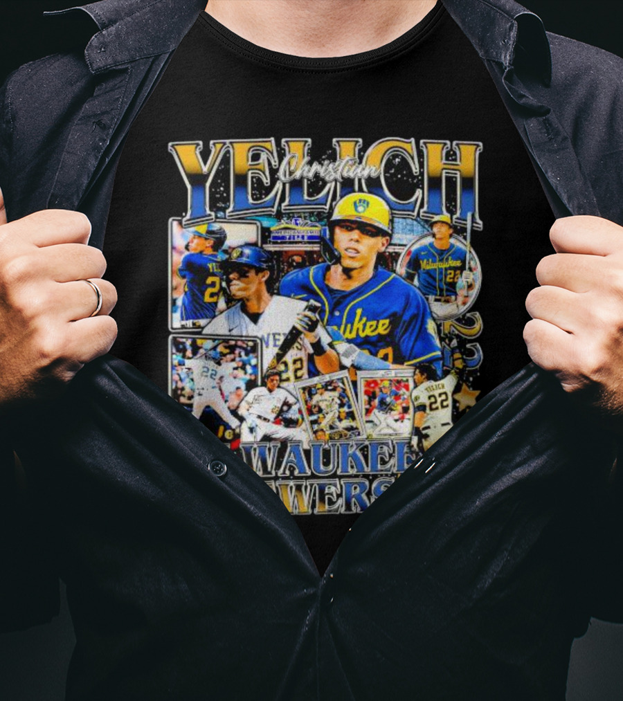 Christian Yelich Milwaukee Brewers 22 Collage T-Shirt