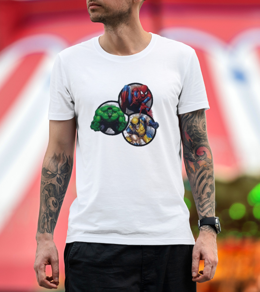 Marvel's Trinity Spider-Man Hulk Wolverine T-Shirt