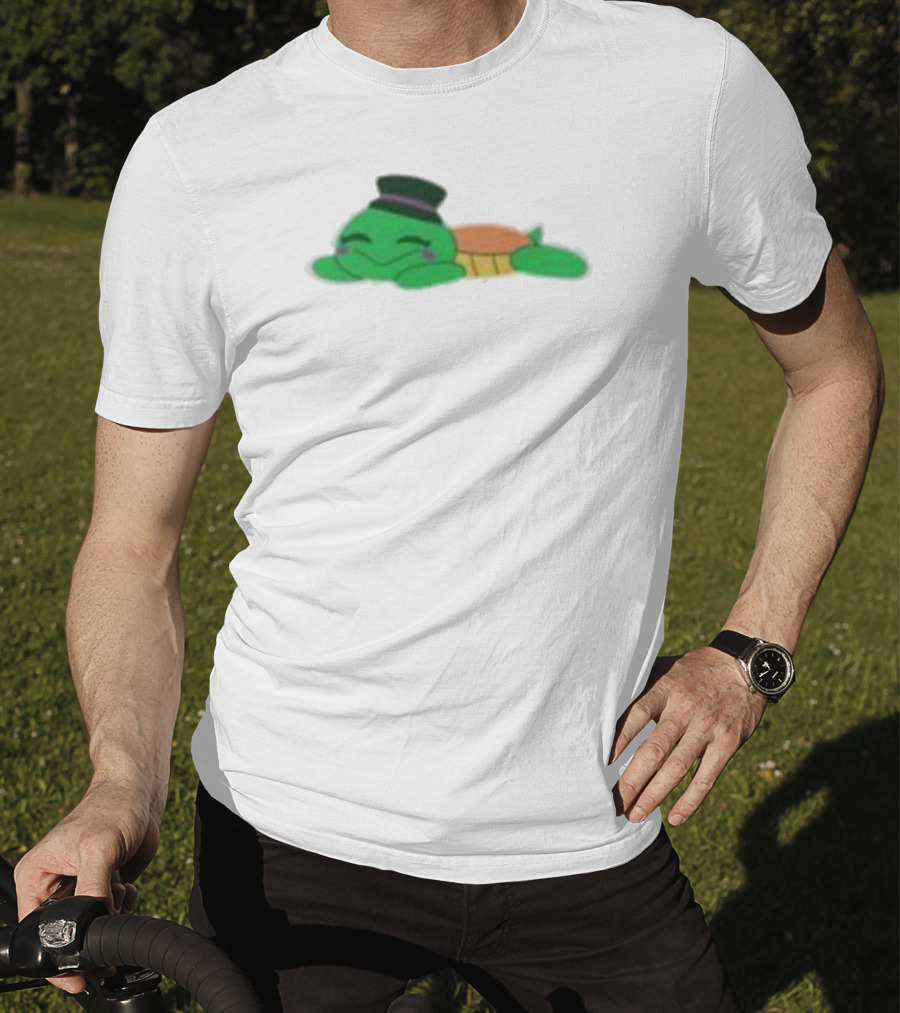 Mr Springs Sleepy Turtle Cute Cartoon Top Hat T-Shirt
