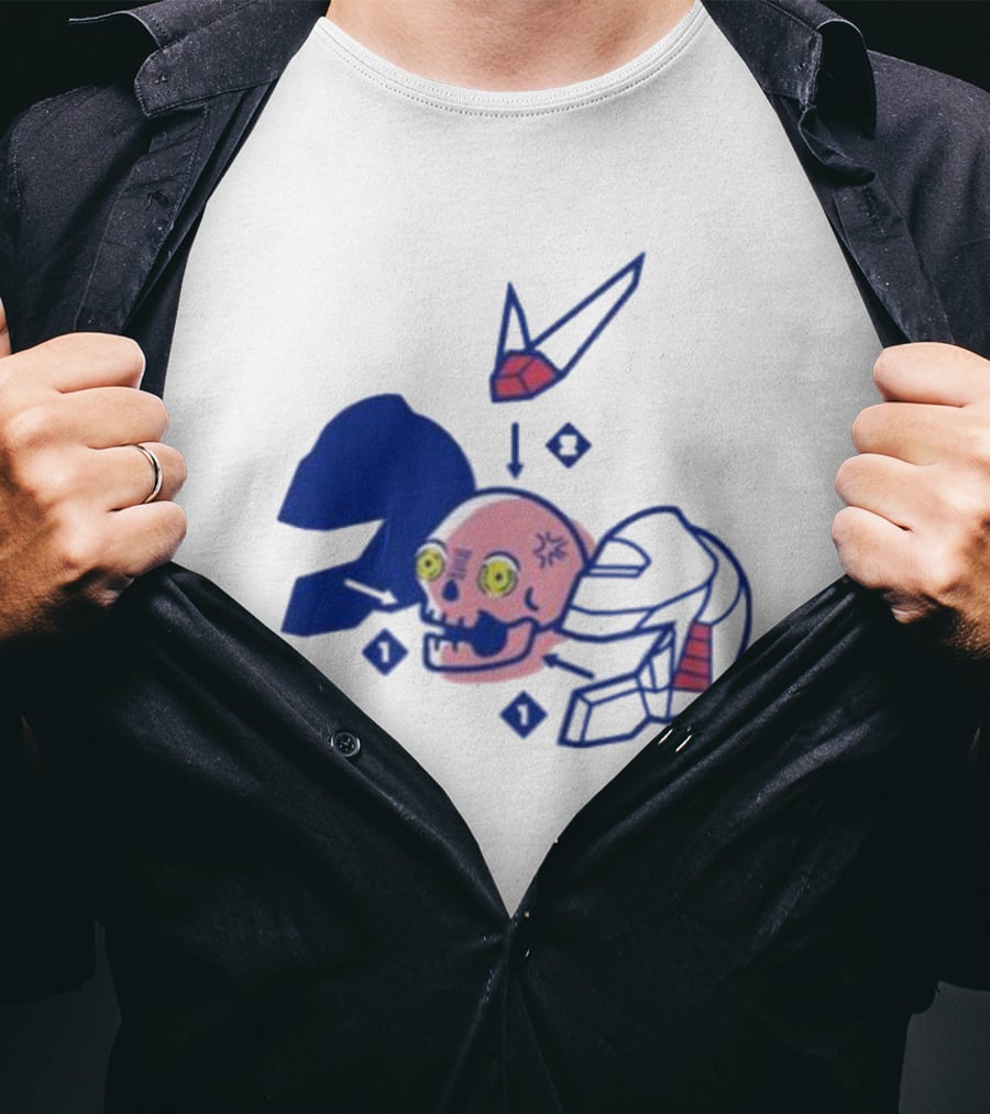 Pewdiepie Merch Represent Mecha Skull Helmet Anatomy T-Shirt