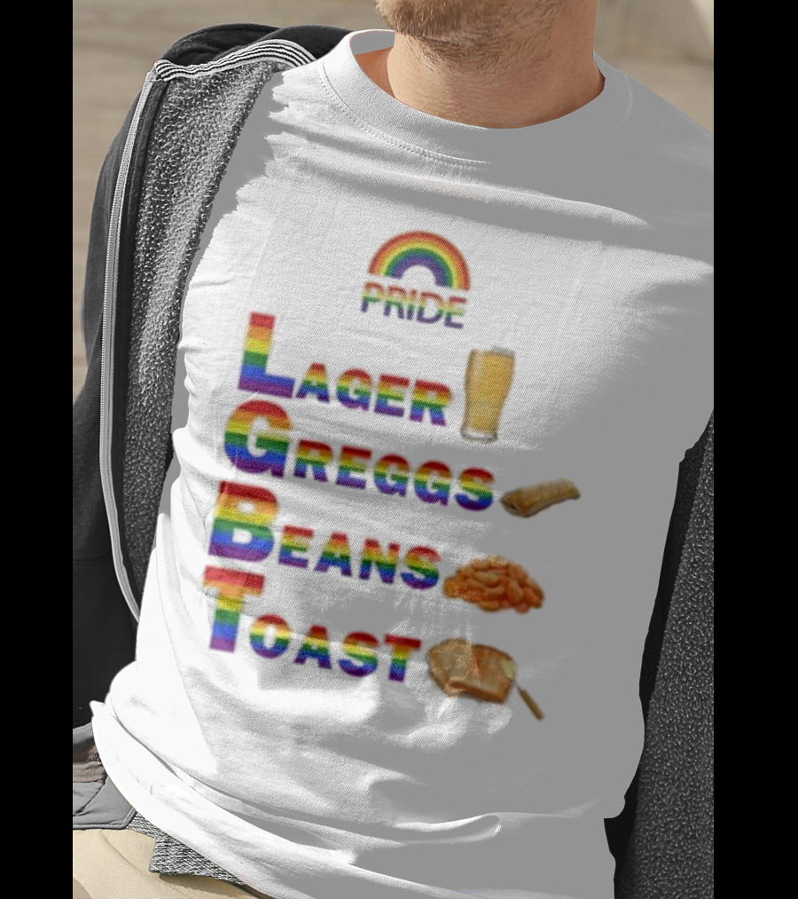 Pride Rainbow Lager Greggs Beans Toast Icons T-Shirt
