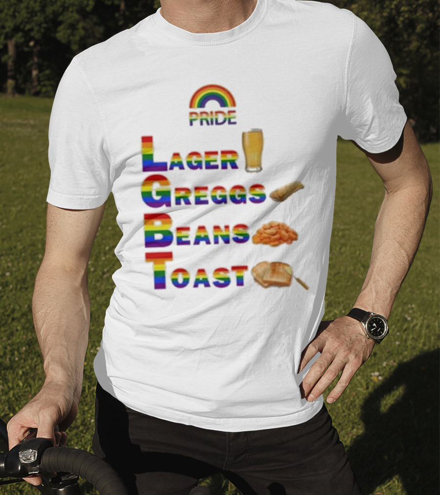 Pride Rainbow Lager Greggs Beans Toast Icons T-Shirt