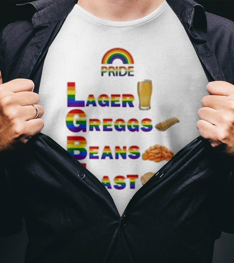Pride Rainbow Lager Greggs Beans Toast Icons T-Shirt
