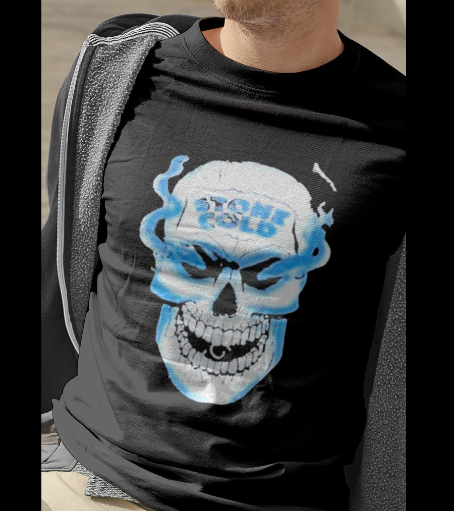 De Paul Wearing Stone Cold Steve Austin Smoking Skull T-Shirt
