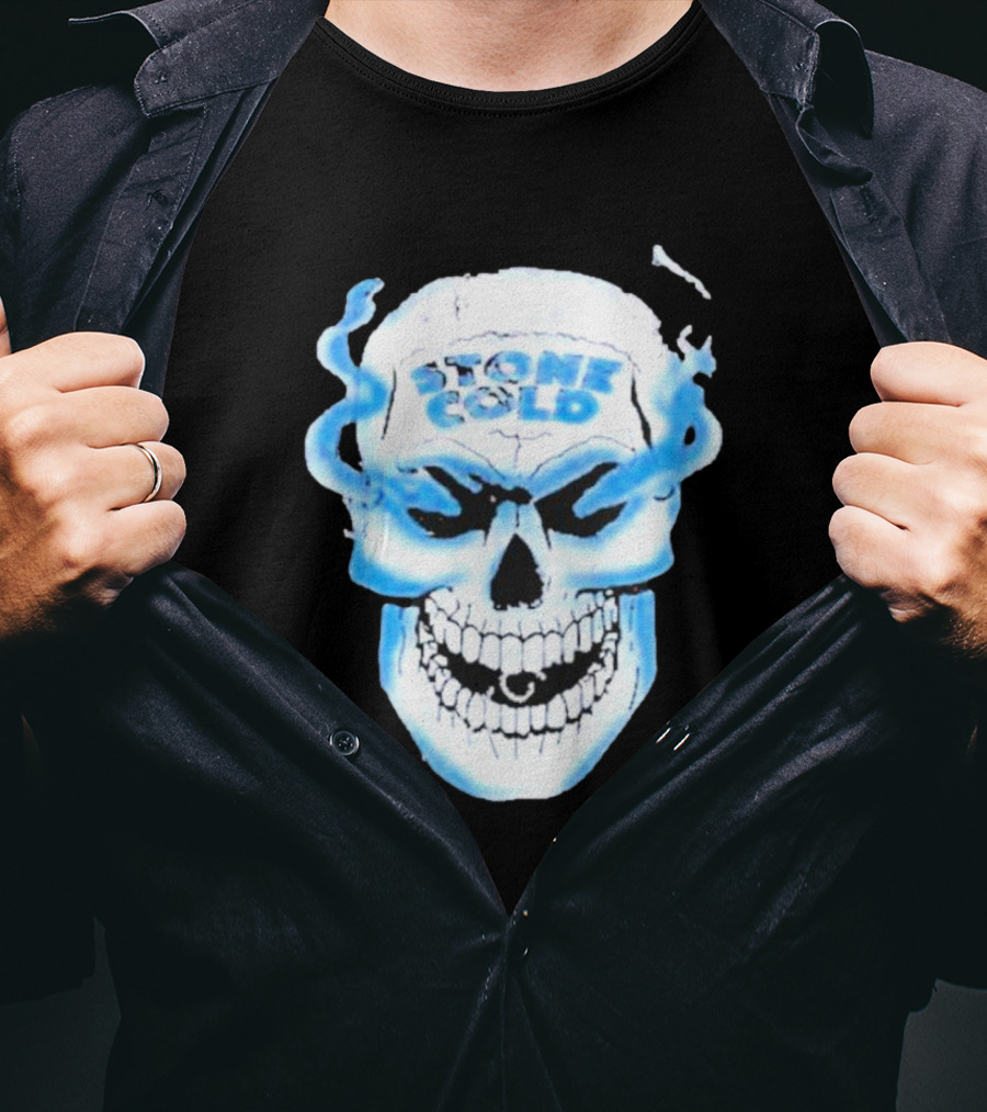 De Paul Wearing Stone Cold Steve Austin Smoking Skull T-Shirt
