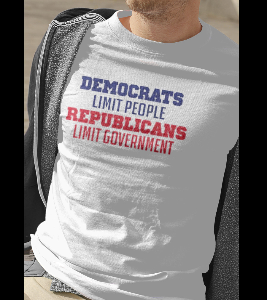 Democrats Limit People Republicans Limit Government Blue T-Shirt