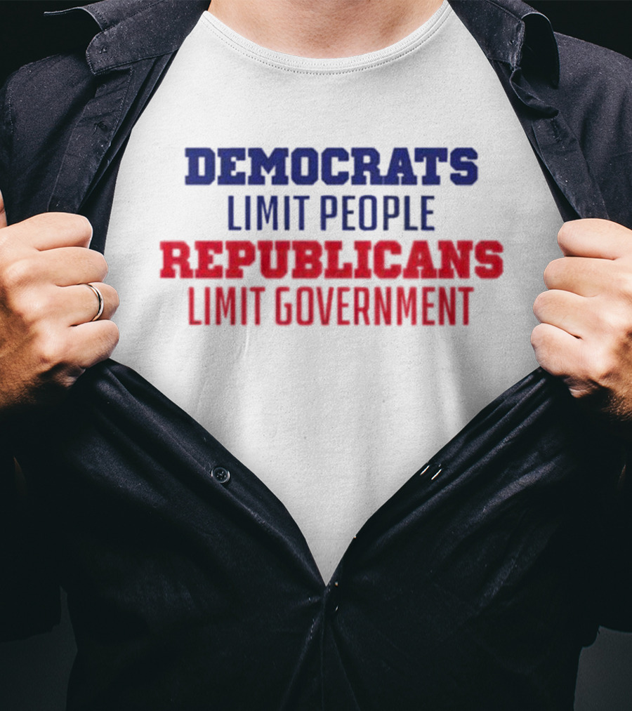 Democrats Limit People Republicans Limit Government Blue T-Shirt