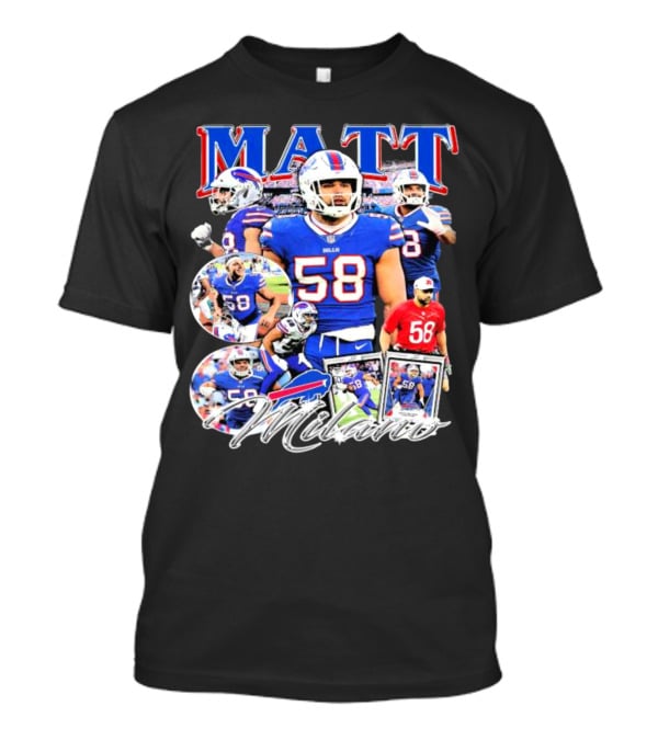 Buffalo Bills NFL Matt Milano 58 Football Highlights T-Shirt