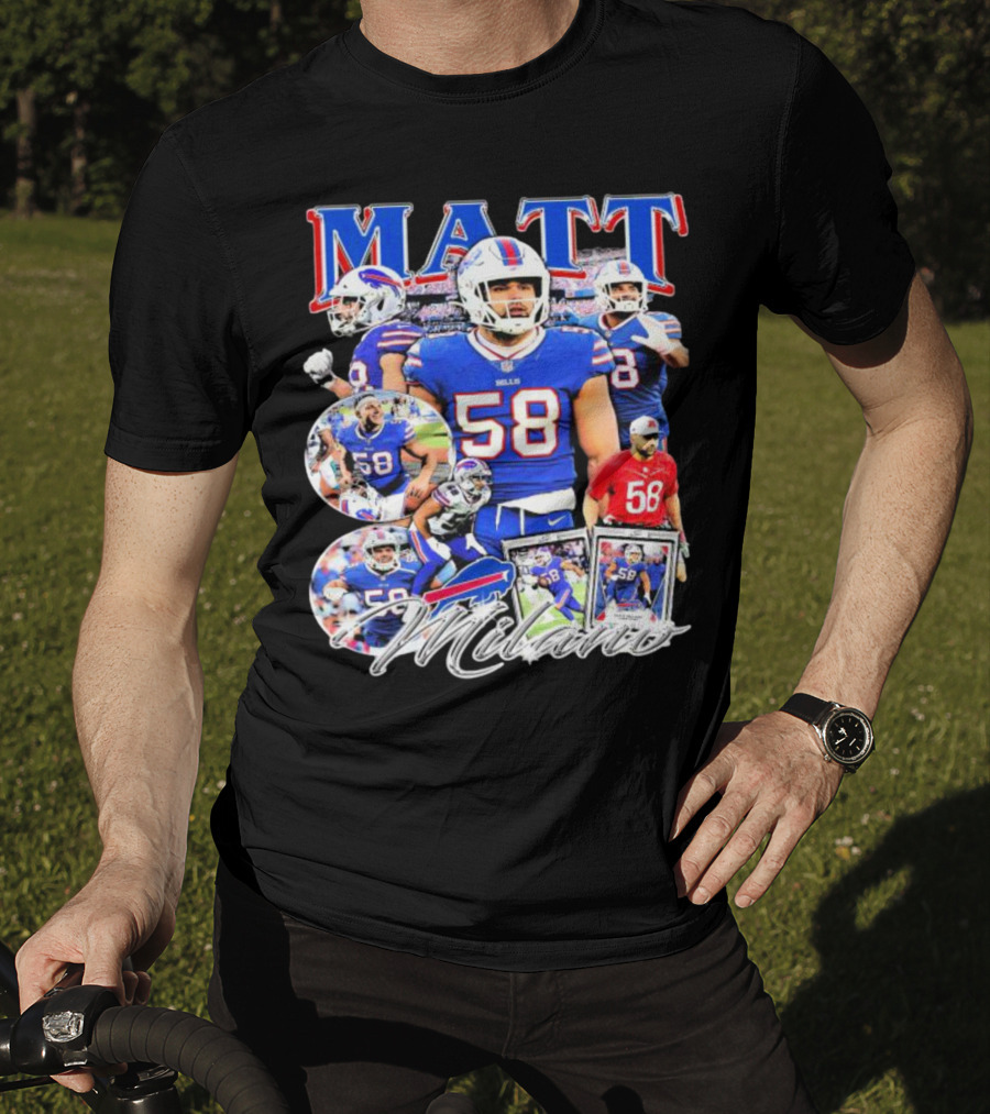 Buffalo Bills NFL Matt Milano 58 Football Highlights T-Shirt