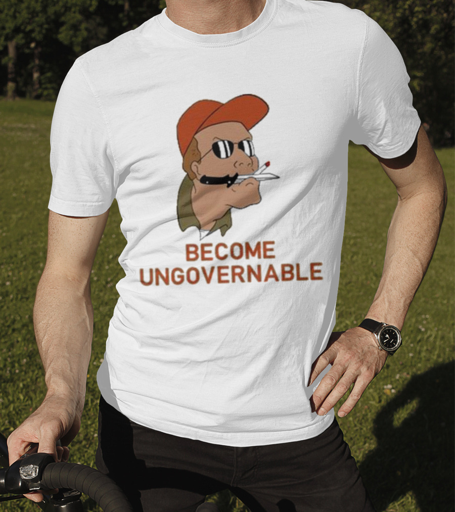 Become Ungovernable Rusty Shackleford Smoking Character With Sunglasses And Orange Hat T-Shirt