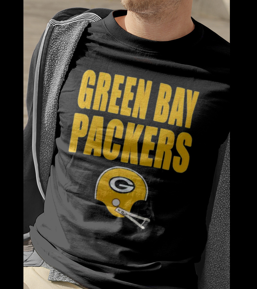 Green Bay Packers Helmet Logo And Text Football Fan Gear T-Shirt