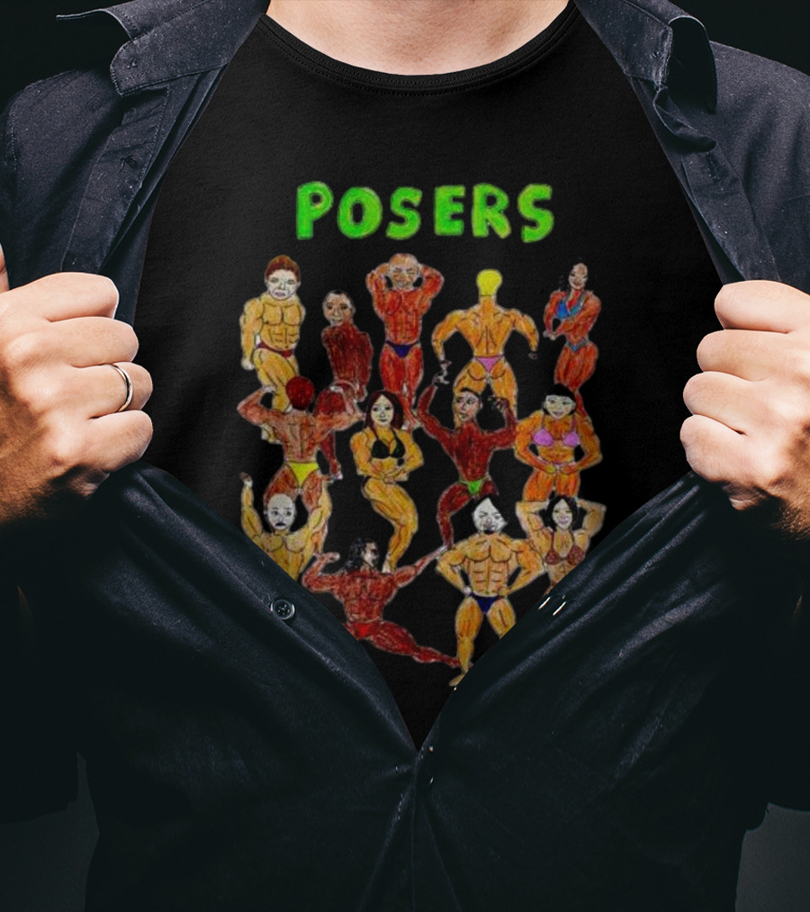 POSERS Bodybuilding Characters Flexing T-Shirt