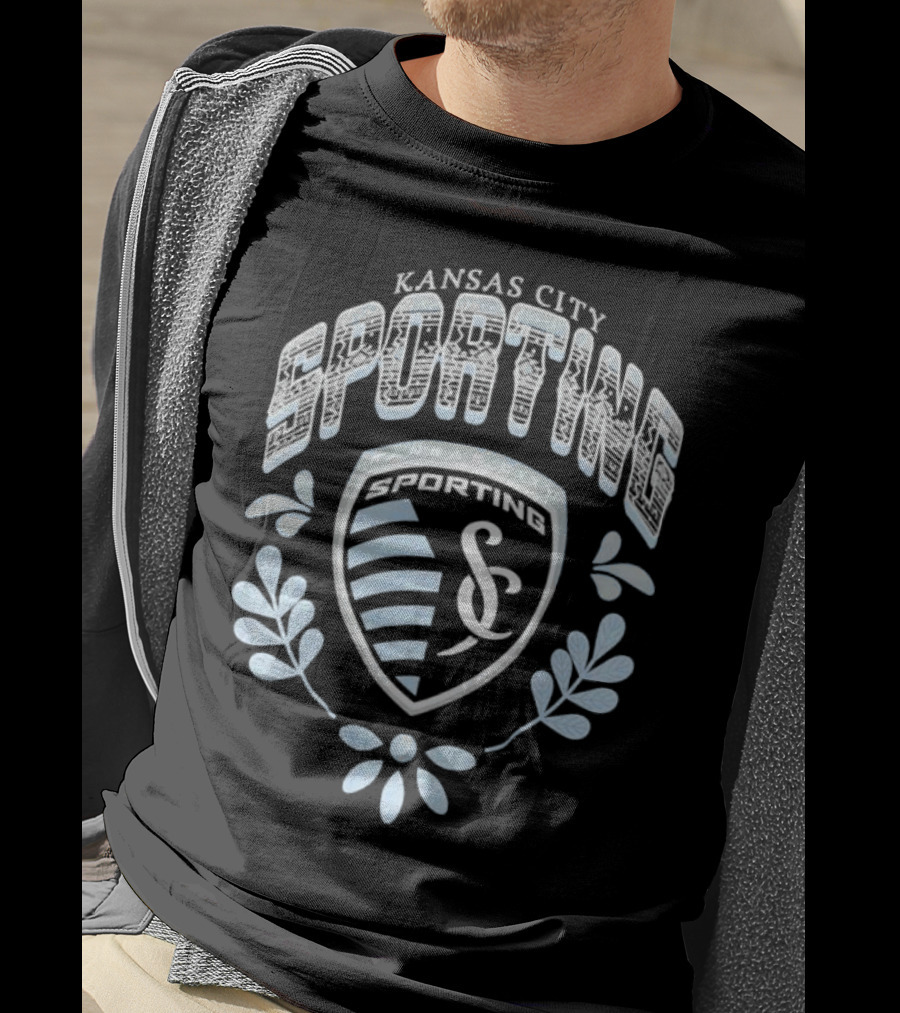 Kansas City Sporting KC Logo With Serape Pattern And Laurel Leaves T-Shirt