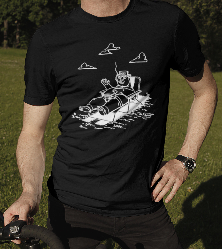 SMOKEY Bear Relaxing Lounge Clouds Smoking Chair T-Shirt