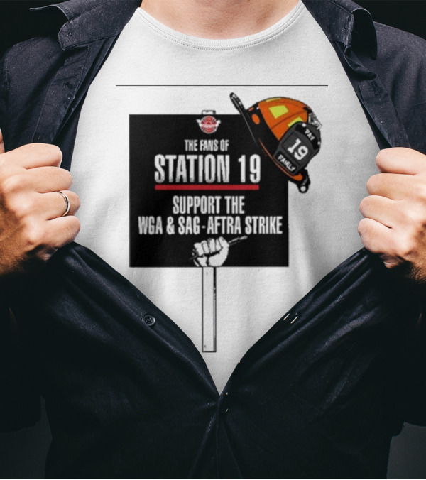 Station 19 Fans Support WGA And SAG-AFTRA Strike With Firefighter Iconography T-Shirt