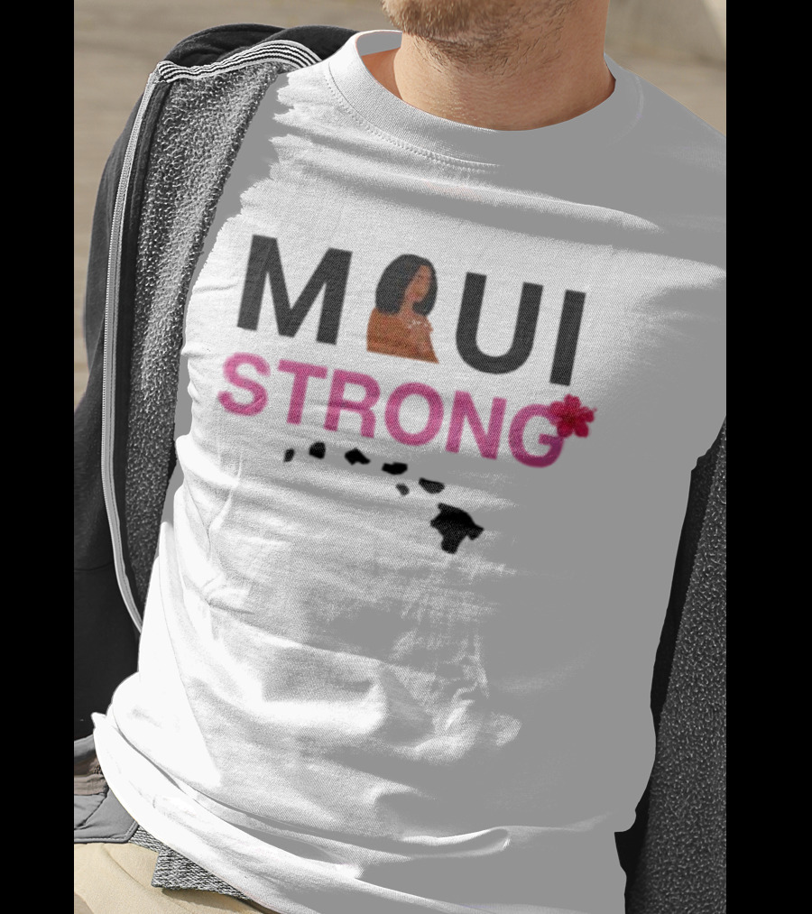 Maui Strong Hawaiian Islands Hibiscus Relief T-Shirt