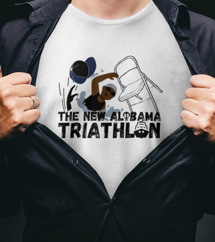 The New Alabama Triathlon Riverboat Swimmer Hat Chair Meme T-Shirt