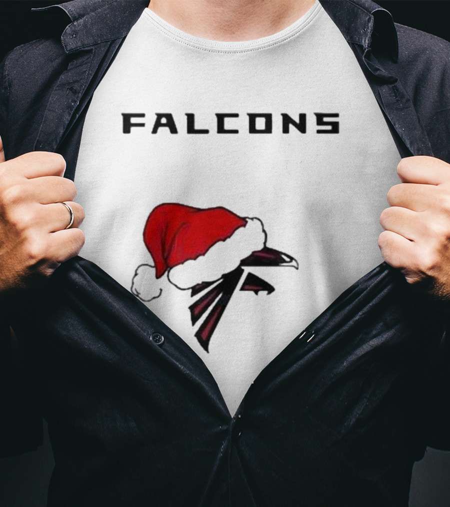 Falcons Santa Hat Christmas Atlanta T-Shirt
