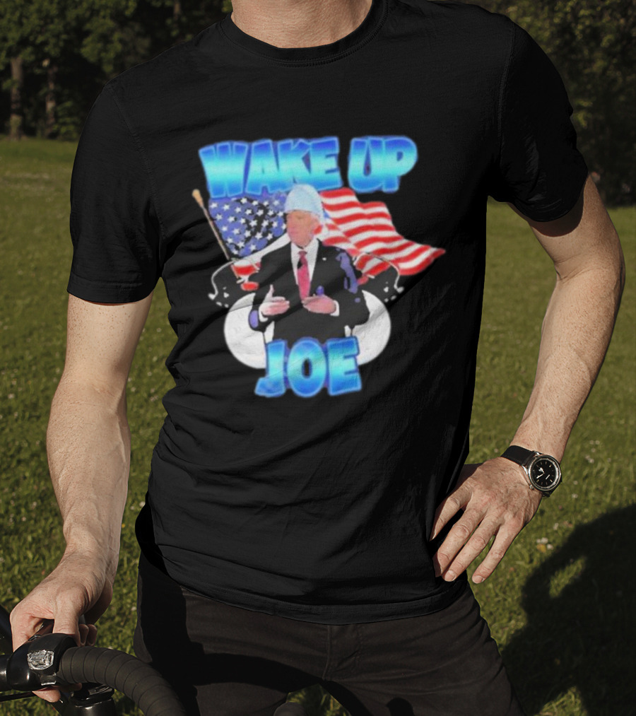 Designedbytheboys Wake Up Joe American Flags Patriotic T-Shirt