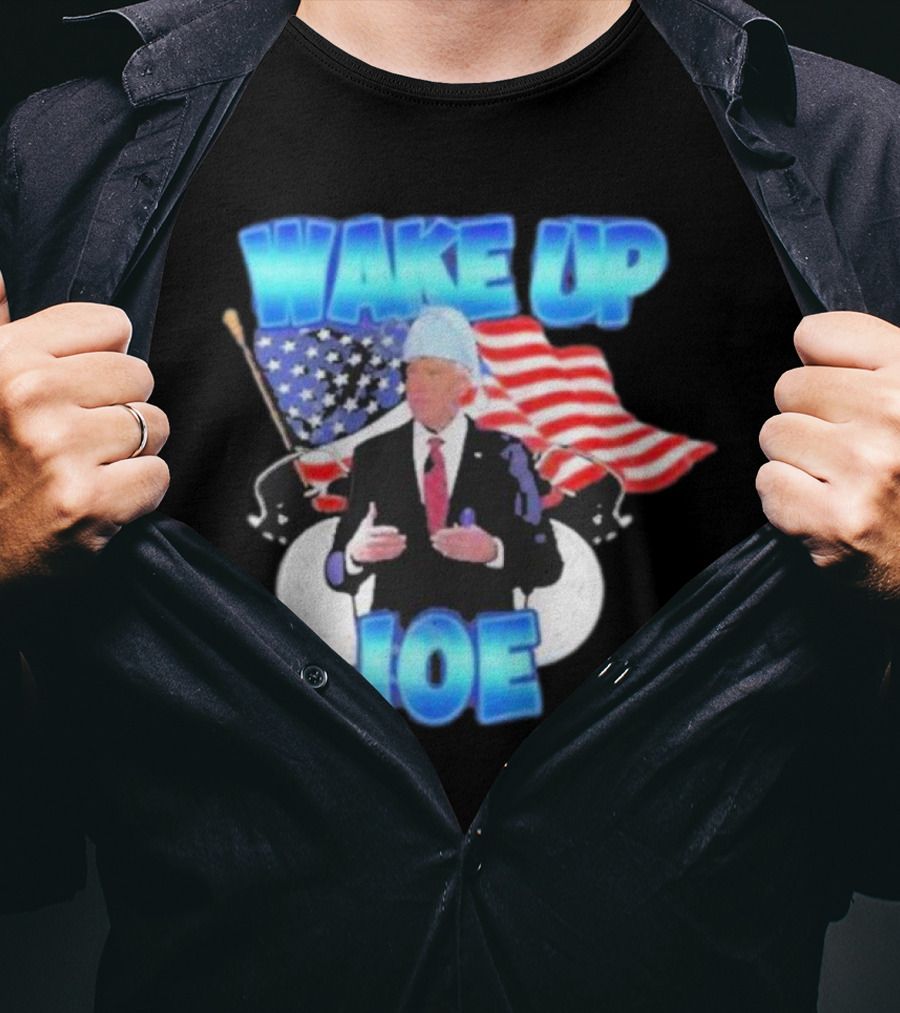 Designedbytheboys Wake Up Joe American Flags Patriotic T-Shirt