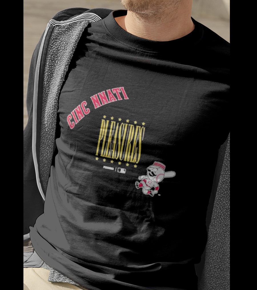 Cincinnati Pleasures MLB Collaboration With Mascot T-Shirt