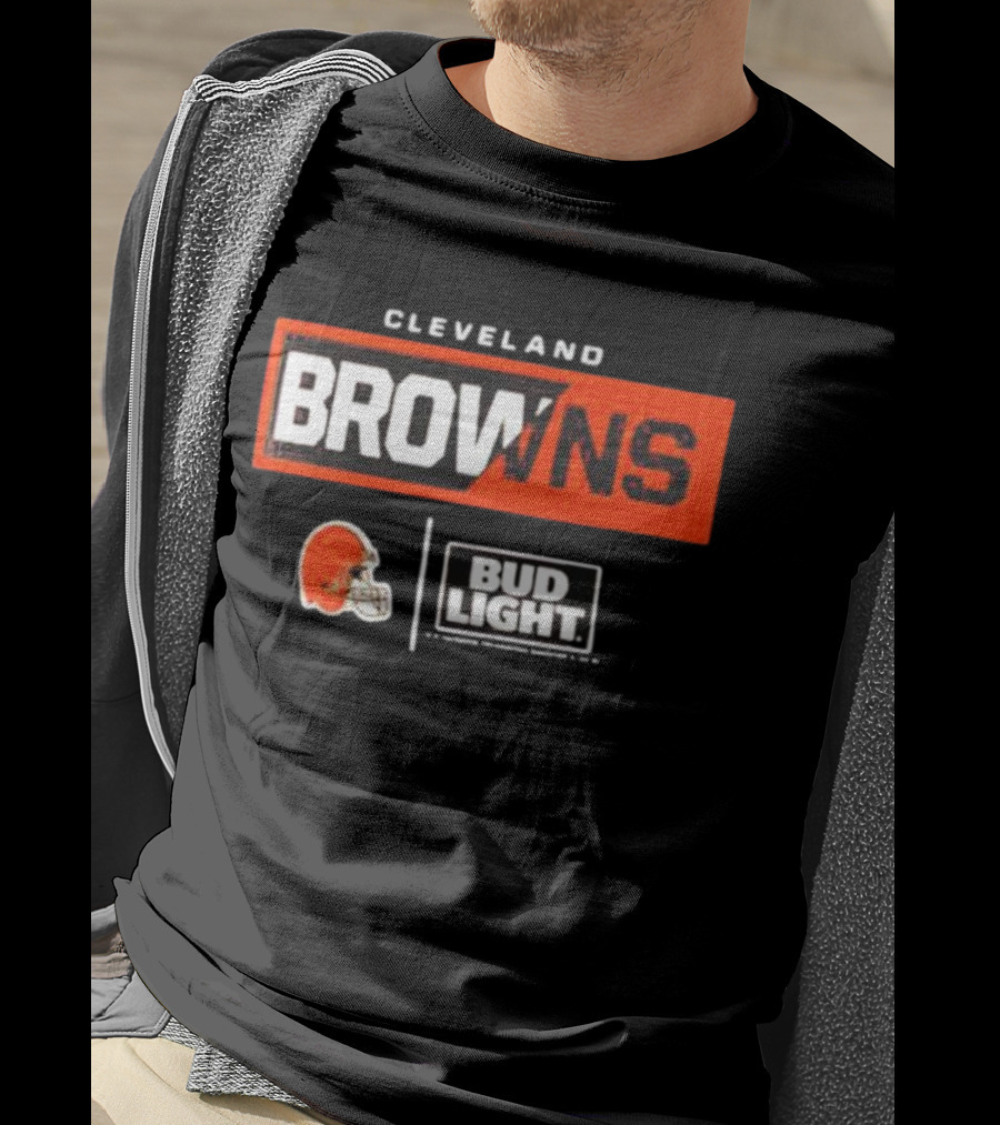 Cleveland Browns Bud Light NFL Partnership With Cleveland Helmet T-Shirt