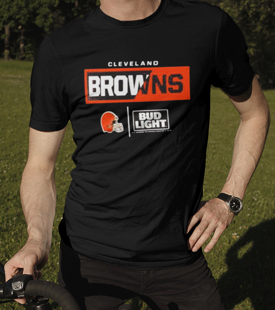 Cleveland Browns Bud Light NFL Partnership With Cleveland Helmet T-Shirt