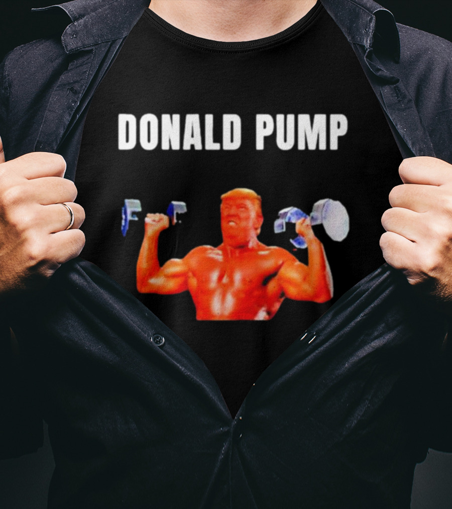 Donald Pump Gym Bodybuilder Lifting Weights T-Shirt