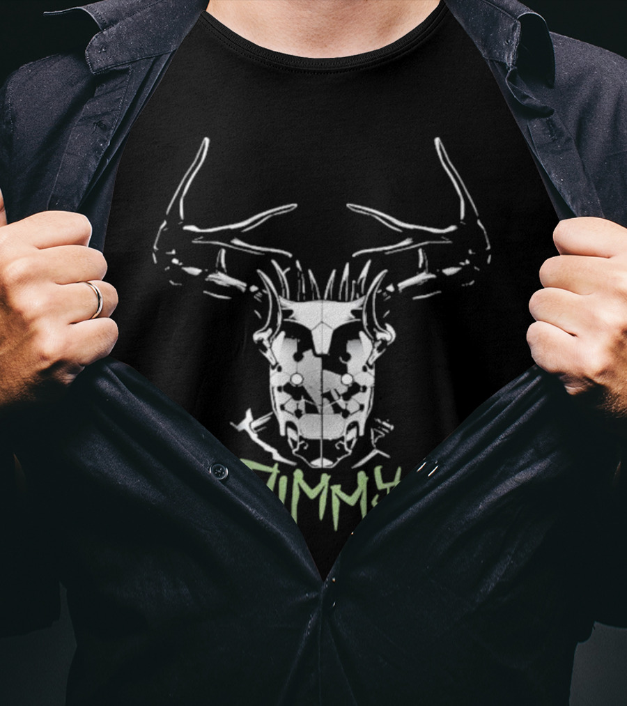 Jimmy Rebel Moon Stag Skull T-Shirt