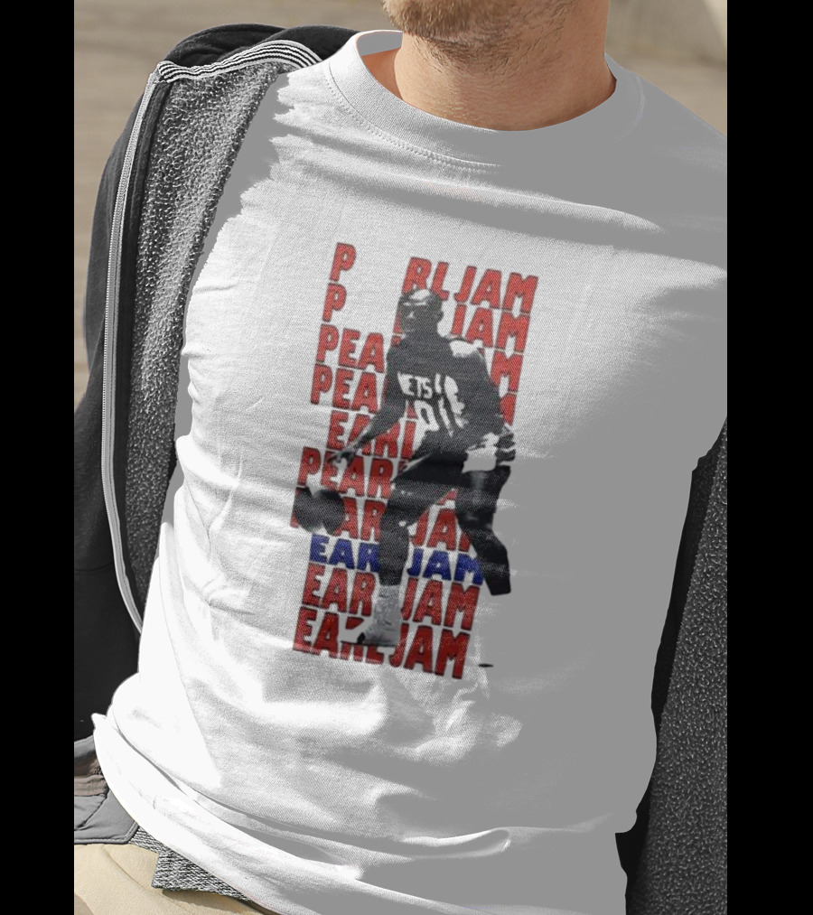 Pearl Jam Mookie Blaylock Basketball Tribute Red Blue Text T-Shirt