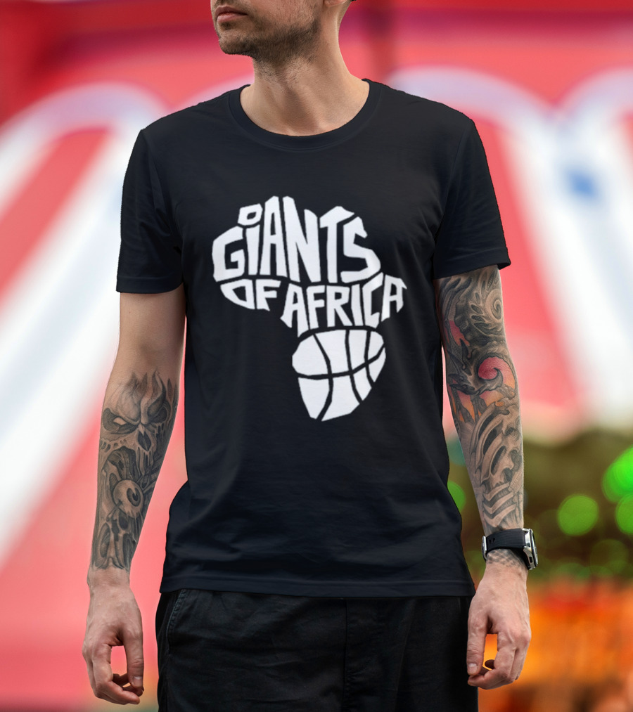 Giants Of Africa Basketball Map T-Shirt