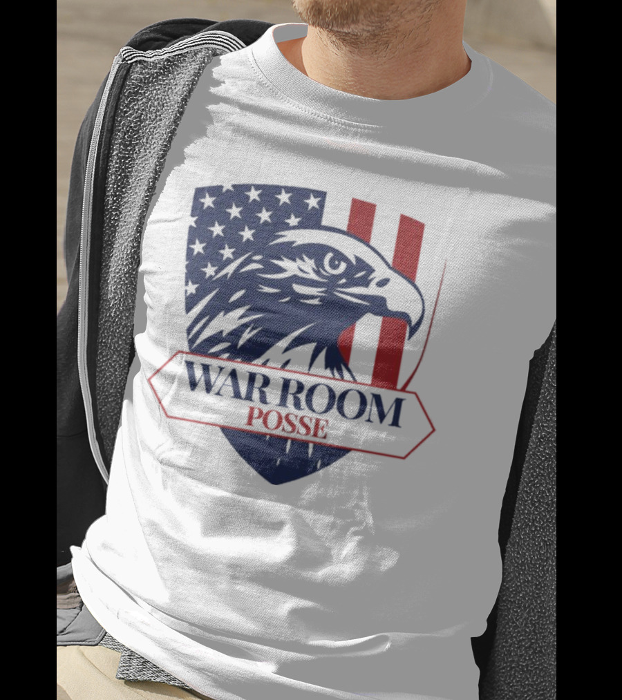 War Room Posse Eagle Shield U.S. Flag Stripes Badge T-Shirt