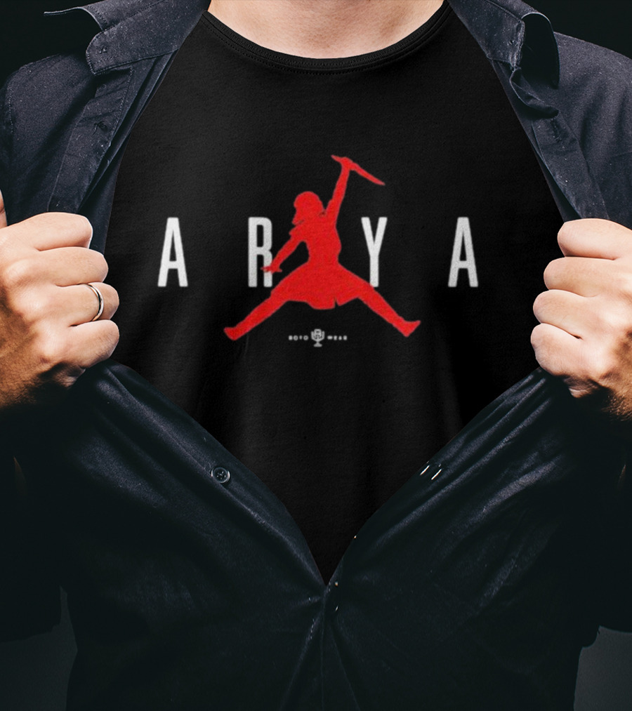 Arya Stark Jumping Silhouette Parody With Sword – Retro Sports T-Shirt