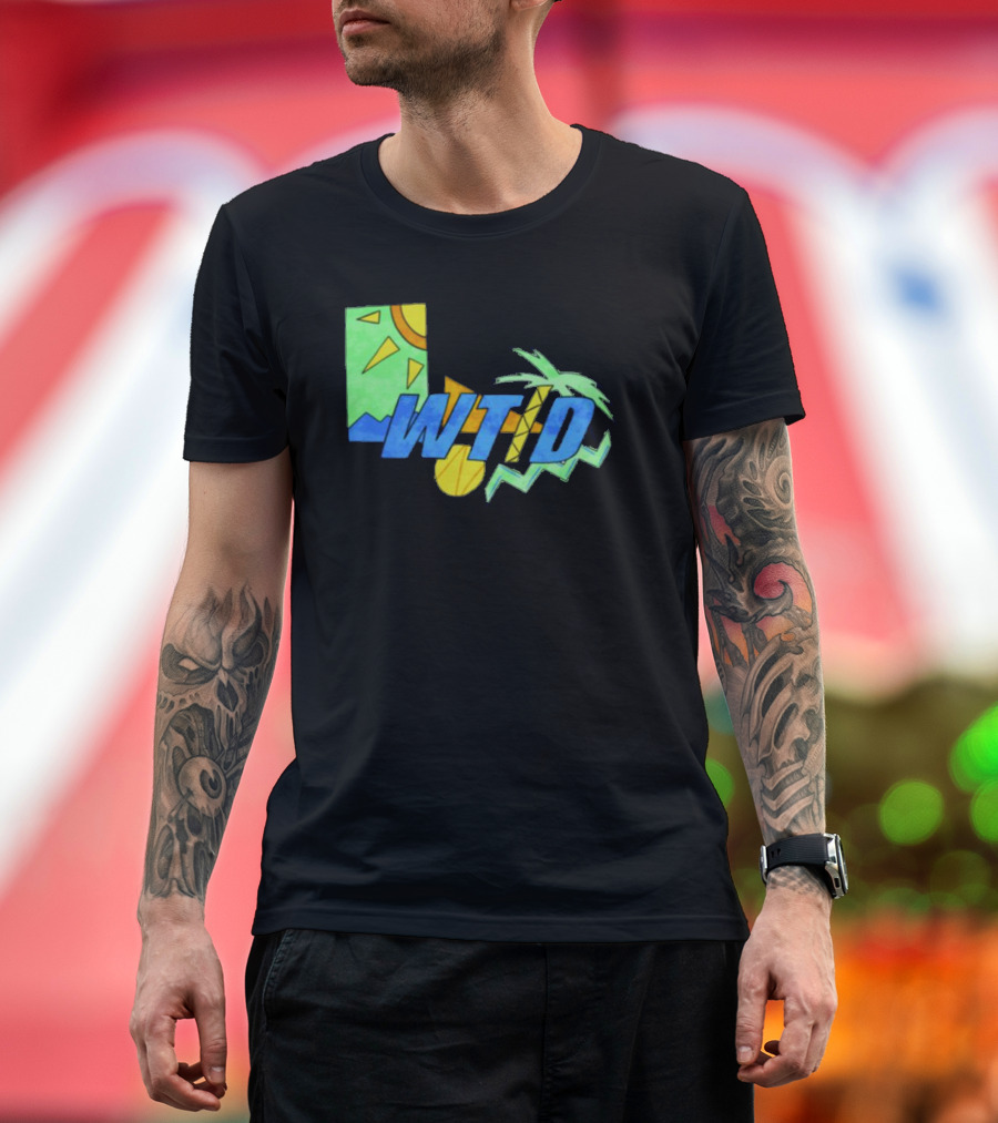 WTID 90s Sun Palm Tree Retro Vibes T-Shirt
