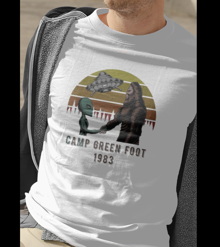 Camp Green Foot 1983 UFO Alien Bigfoot Encounter T-Shirt