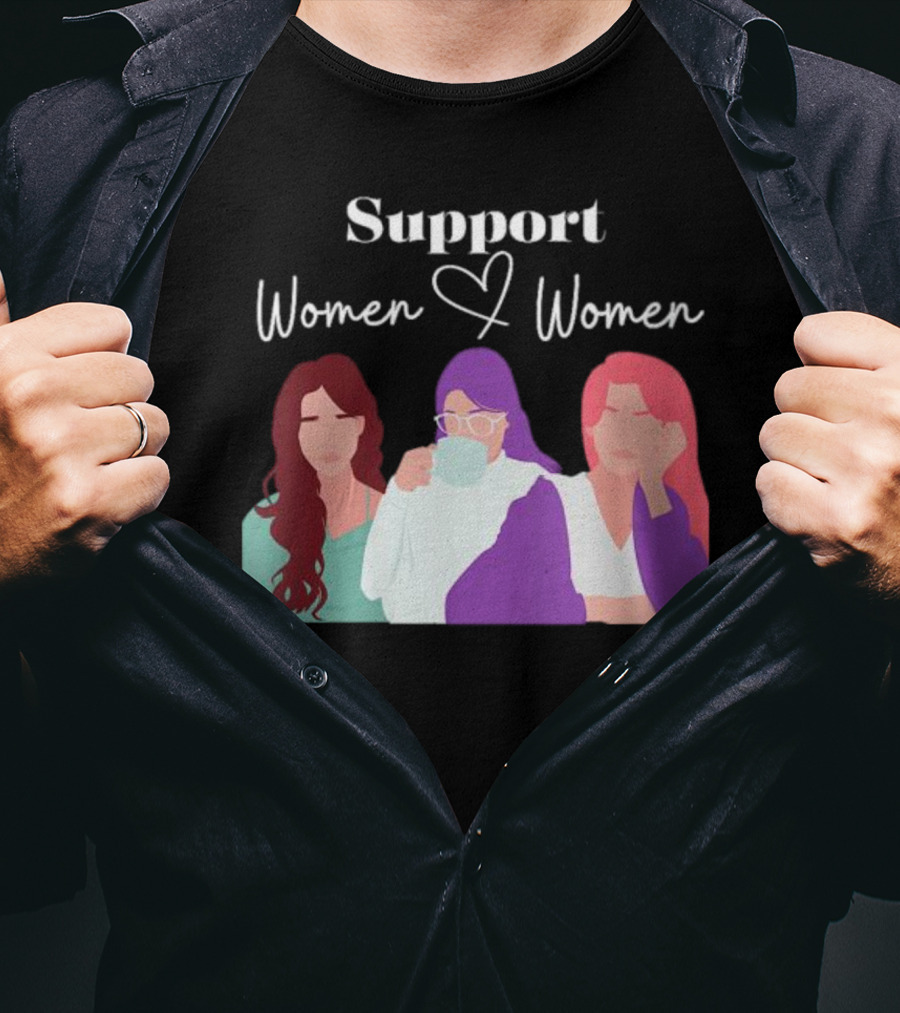 Support Women Love Women Boss Letter Print T-Shirt