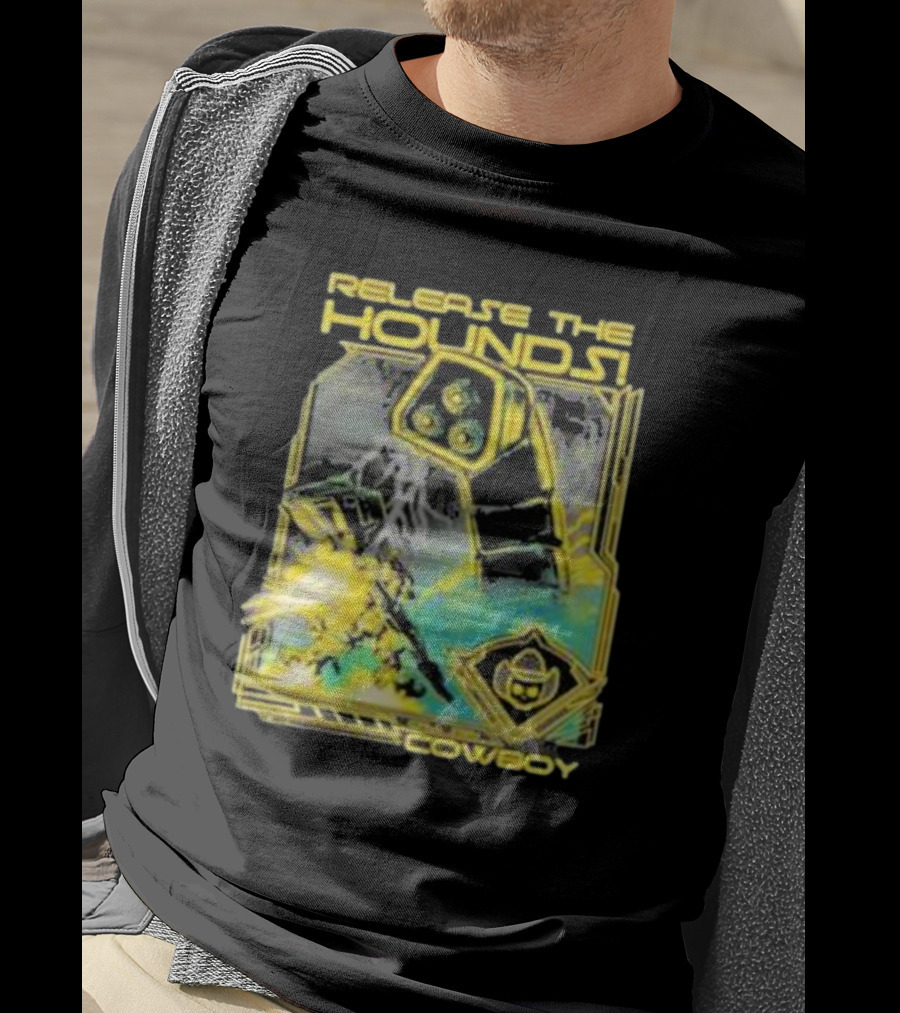 Release The Hounds Cowboy Robot Lightning T-Shirt