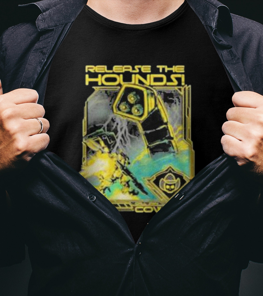 Release The Hounds Cowboy Robot Lightning T-Shirt